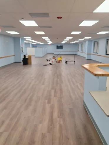 Allapattah Doral Immigration Office large open area with finished luxury vinyl plank flooring
