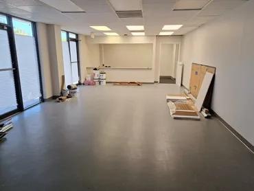 Immigration office open space before flooring