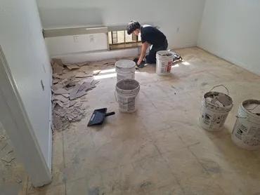 Jewish Federation subfloor preparation with leveling compound