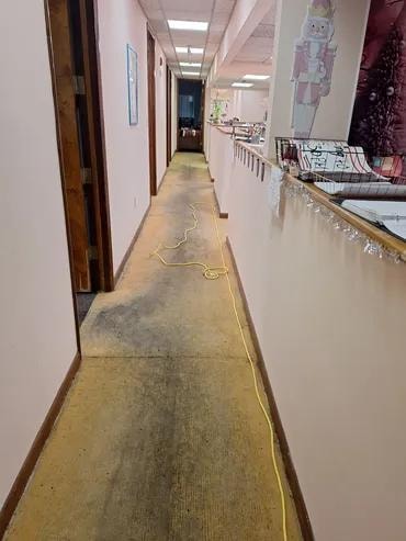 Singely Document One hallway before carpet installation